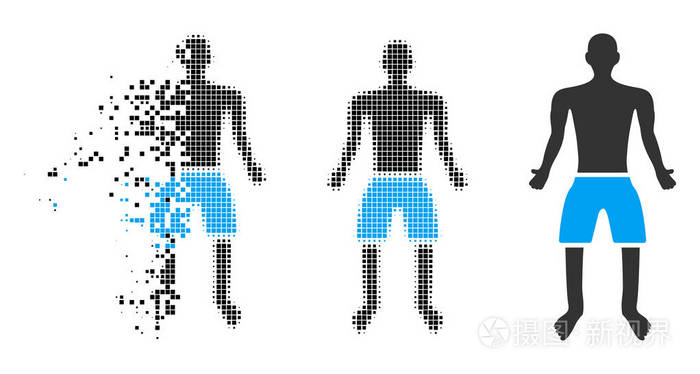 消散像素半色调男孩图标