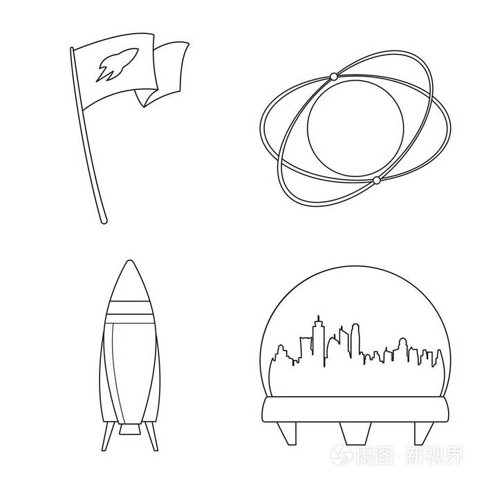 集火星和行星股票符号为网络插画-正版商用图片13gkk1-摄图新视界