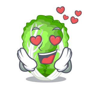 爱情中国在爱情卡通新鲜大白菜蔬菜在厨房里照片