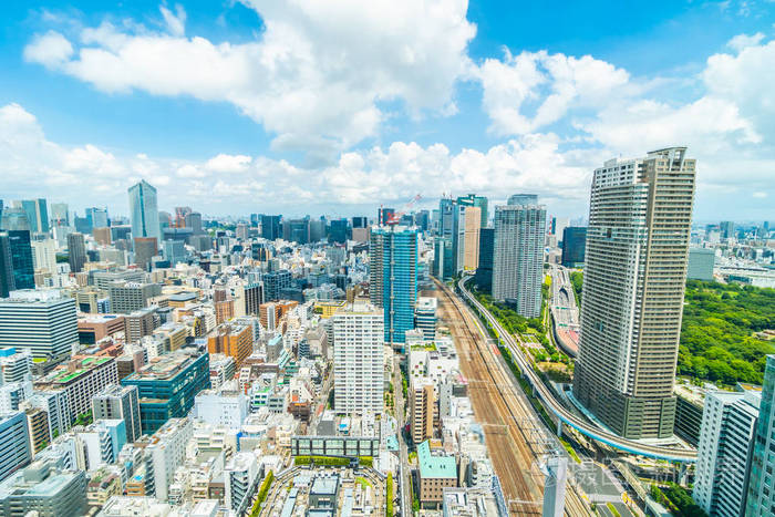 日本东京城市天际线美丽的建筑