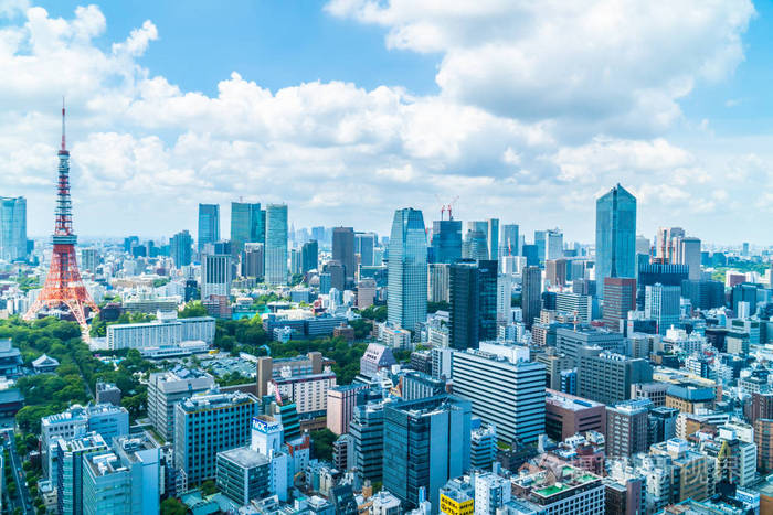 日本东京城市天际线美丽的建筑
