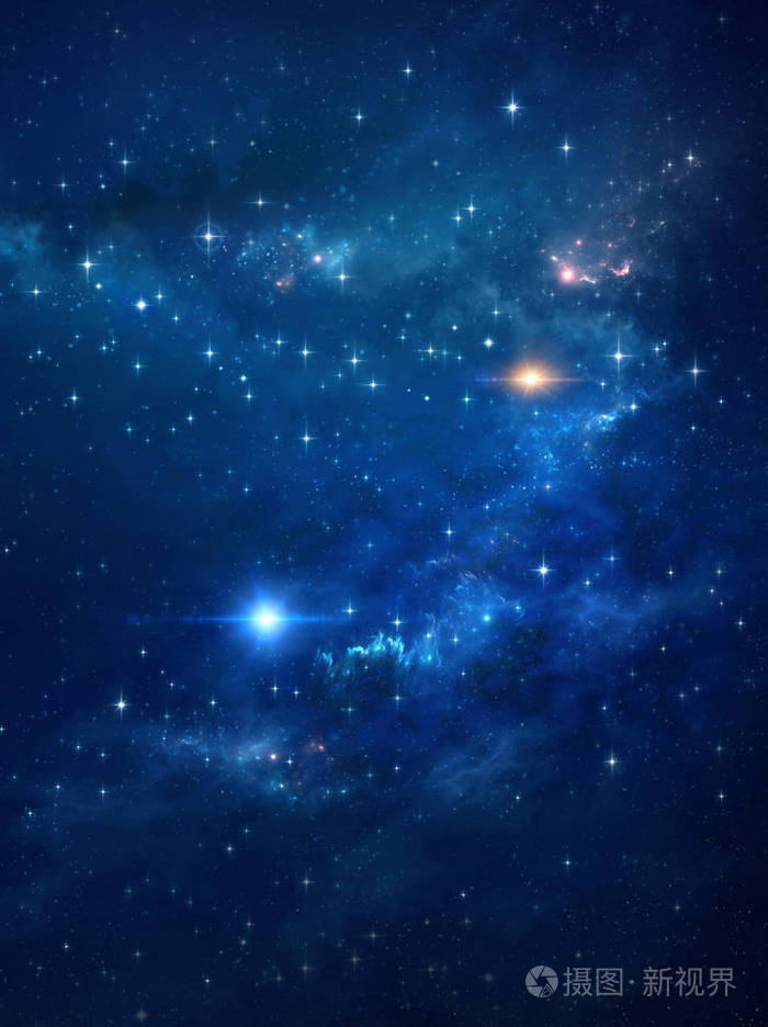 星系和星灯在深空高清宇宙背景