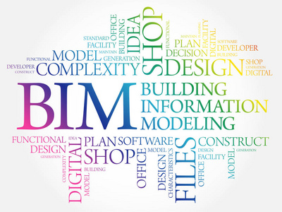 bim建筑信息建模词云业务概念