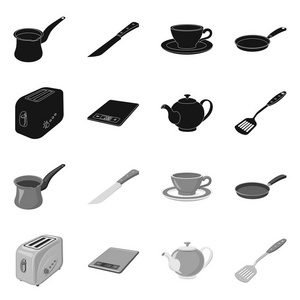 厨房和厨师象征的向量例证。厨房和家电库存矢量图的采集