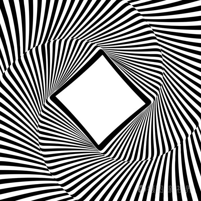 光学幻觉线背景抽象3d的黑白幻象光学错觉向量的概念设计eps10矢量