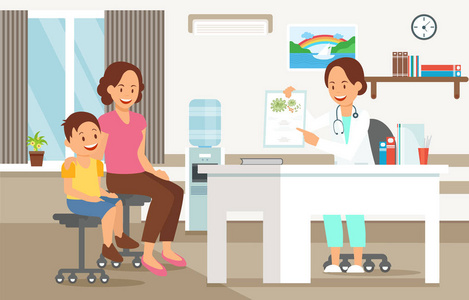 医生定位器儿科医生检查.向量例证照片