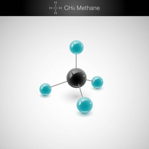 光背景下的甲烷模型分子