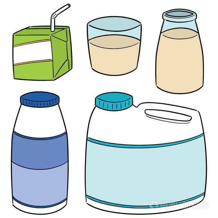 奶制品的矢量集
