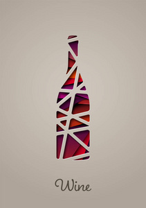 浅色背景上的抽象酒瓶
