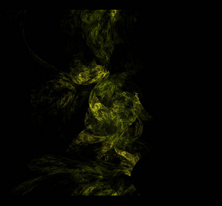 黄色绿色抽象分形背景。 幻想分形纹理。 数字艺术。 计算机生成的图像