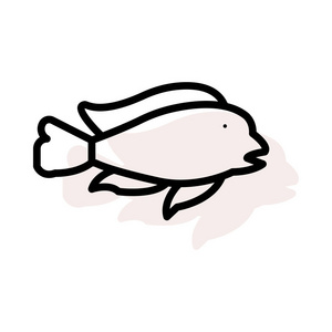 鱼网图标矢量插图