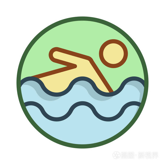 游泳人图标矢量插图
