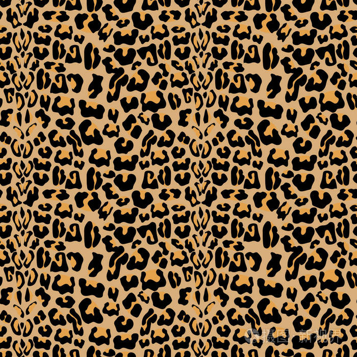 矢量无缝图案与豹毛纹理重复豹皮背景纺织品设计包装