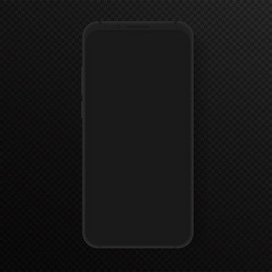 完全软逼真的黑色矢量智能手机。高质量的详细3d 逼真的手机模板, 用于插入任何 Ui 界面测试或演示文稿。浮动软 fark 模拟