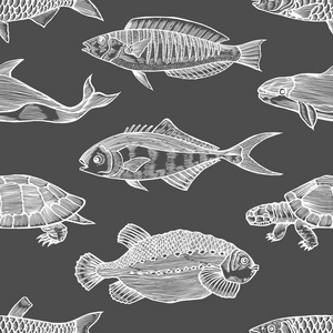 一套水墨素描雕刻鱼 黑色背景上手绘矢量插图 复古风格 相似素材图片 摄图新视界 一套水墨素描雕刻鱼 黑色背景上手绘矢量插图 复古风格 相似素材图片 摄图新视界