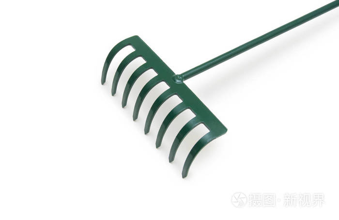 在白色背景上隔离的rake