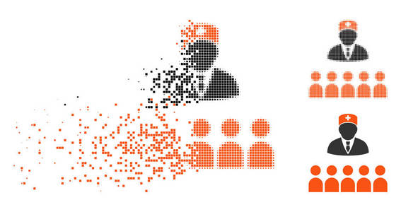 溶解像素化半色调医学类图标图片