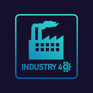 工业4.0。工业概念艺术为现代工厂的进一步发展。向量例证
