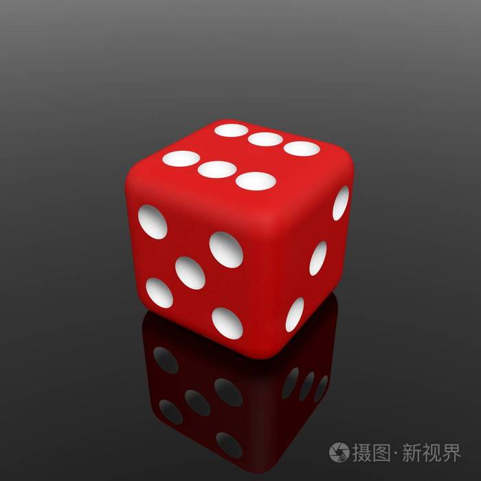 一个3d红色骰子