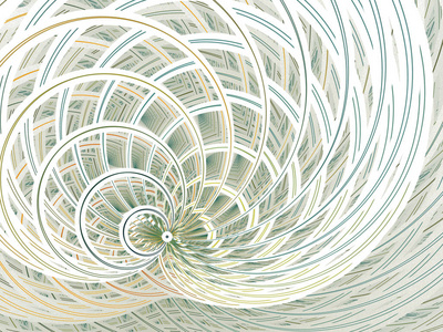 创意图案的网格白色背景上的分形虚拟网格.