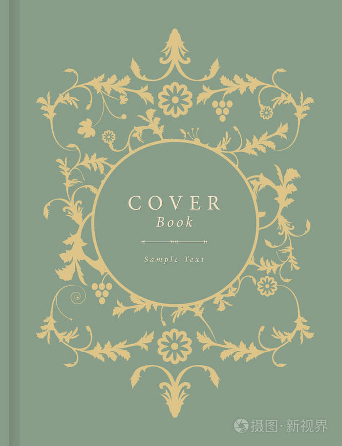 带有装饰元素的复古风格矢量书封面