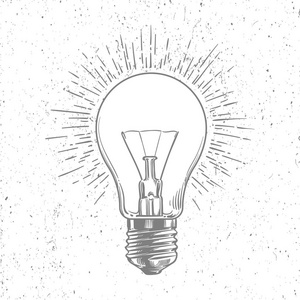 素描灯泡的垃圾背景向量海报照片