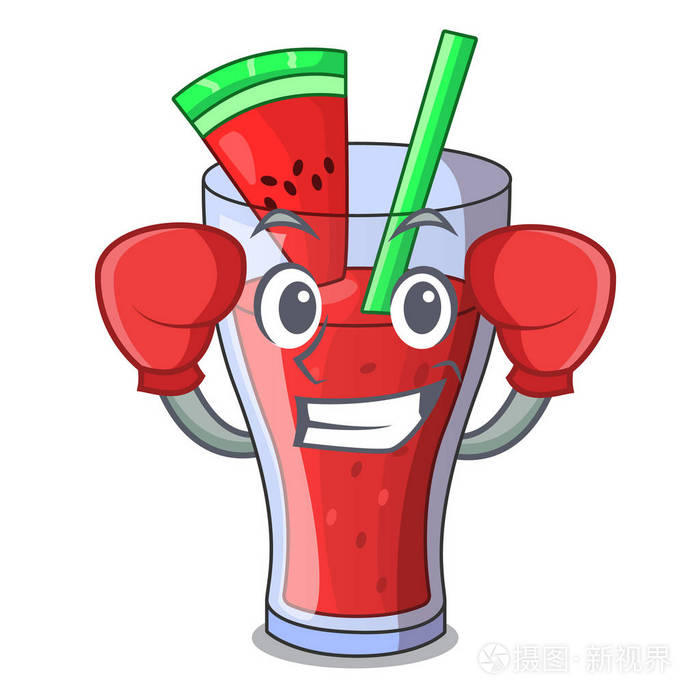 拳击特色美味饮料水果西瓜汁插画-正版商用图片13hq3t-摄图新视界