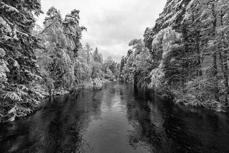冬季瑞典河景