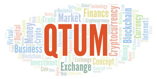 Qtum加密货币字云。 文字云只用文字制作。