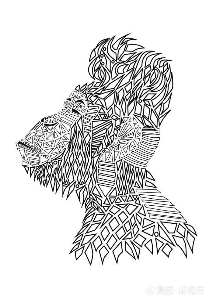 火的颜色.非洲印第安人图腾纹身设计.