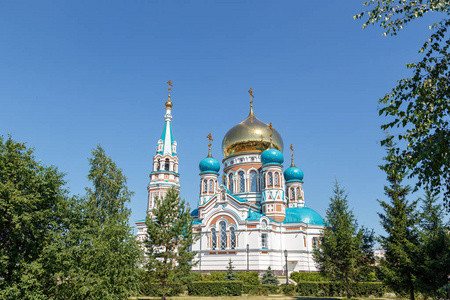 俄罗斯omsk。 圣母玛利亚的大教堂