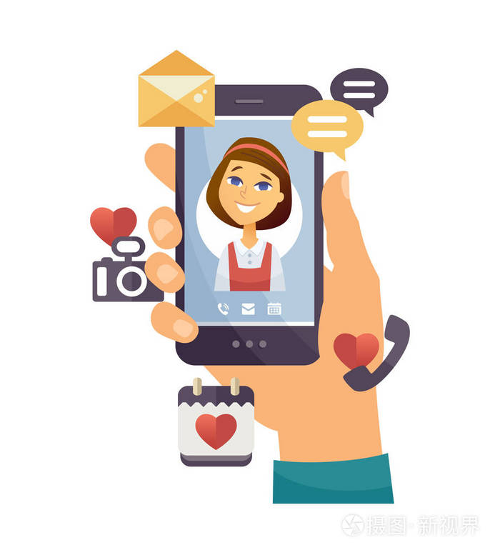 女儿呼唤现代矢量卡通人物例证