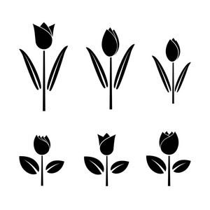 小花剪影字形照片