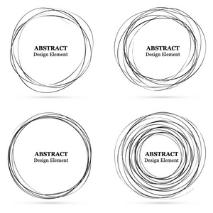 一组抽象的手绘圆圈为您的设计。
