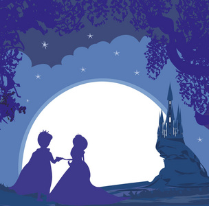 魔法城堡和公主与王子照片