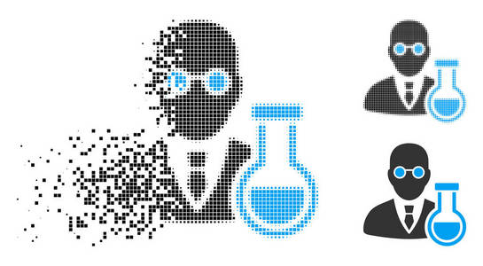 分解点半色调化学家图标