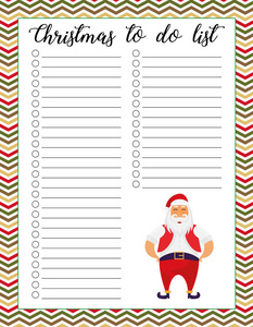 圣诞节做清单规划师。 准备寒假和庆祝活动。
