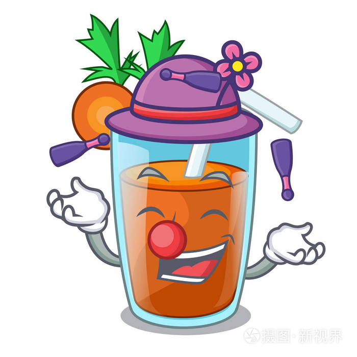 杂耍甜胡萝卜汁查出的吉祥物