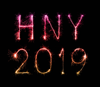 2019年新年快乐，闪耀的火焰