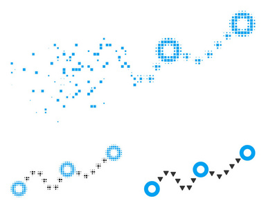 溶解像素半色调虚线图图标