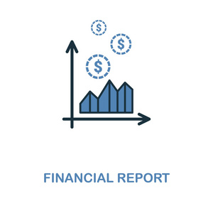 两种颜色设计的财务报告图标。像素完美符号从个人金融图标集合。ui 和 ux. 财务报告图标的插图。用于网页设计应用程序软件和
