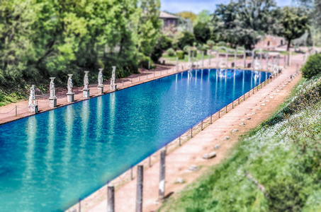 s Villa, Tivoli, Italy. Tiltshift effect applied