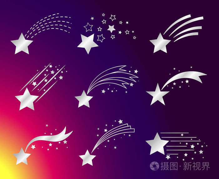 白色星星或坠落的彗星图标