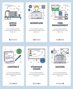 矢量线艺术 web 和移动应用程序模板集