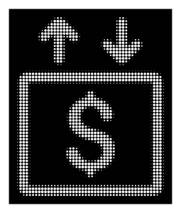 白色半色调货币电梯图标