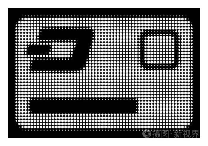 白色半色调破折号信用卡图标