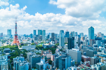 日本东京城市天际线美丽的建筑