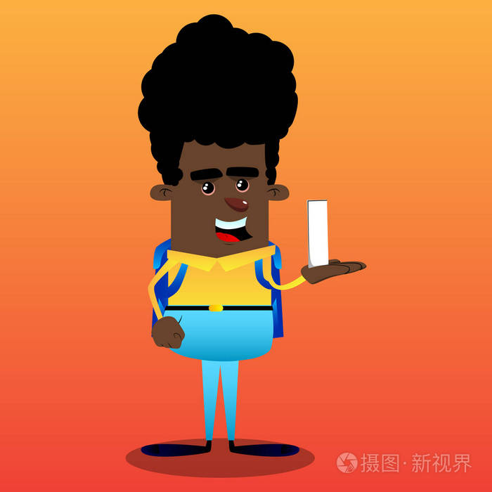 小学生拿着白色的高盒子矢量卡通人物插图