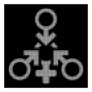 白色半色调三重穿透性图标照片