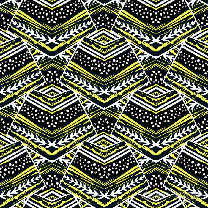 无缝条纹花几何图案彩色条纹的趋势印花纺织品油墨笔划设计在涂鸦格